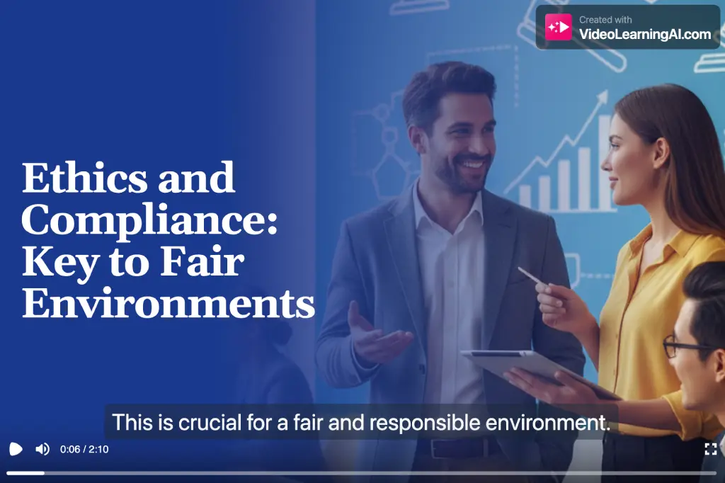 Screenshot of a training video on ethics and compliance
