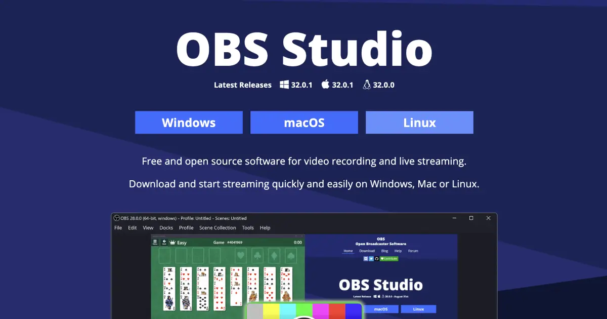 OBS Studio open-source recording software interface